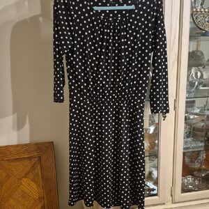 Ann Taylor Black and White Polka Dot Dress